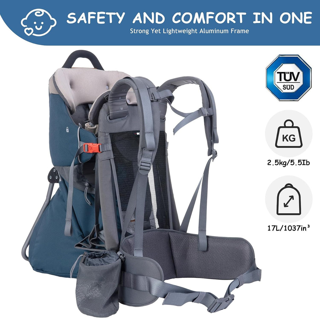 Hiking Baby Carrier Backpack, Lightweight Child Carrier, Breathable Mesh Toddler Carrier for Outdoor Adventures