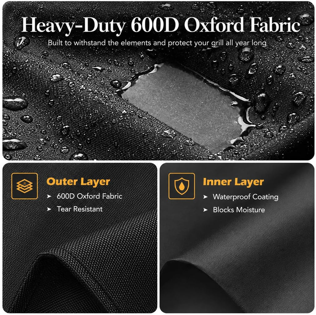 Waterproof Grill Cover 55 Inch for Outdoor Grill | Fits Weber, Char-Broil, Nexgrill, Monument, Dyna-Glo and More