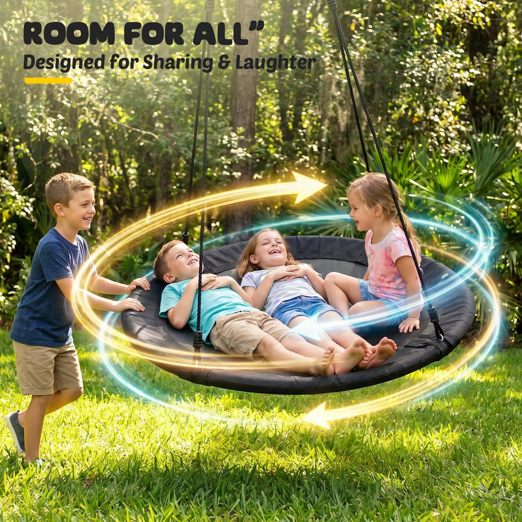48" Large Saucer Tree Swing, 700lbs Round Swing for Kids Adults