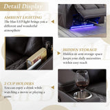 Home Theater Recliner Chair - Power Recliner Sofa Chair with Adjustable Headrest Faux Leather Reclining Chair