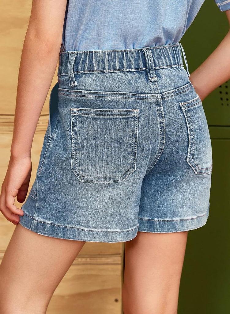 Teen Girls Stretch Jean Shorts with Pockets