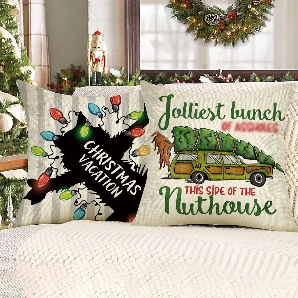 Christmas Vacation Throw Pillow Cover - Set of 4