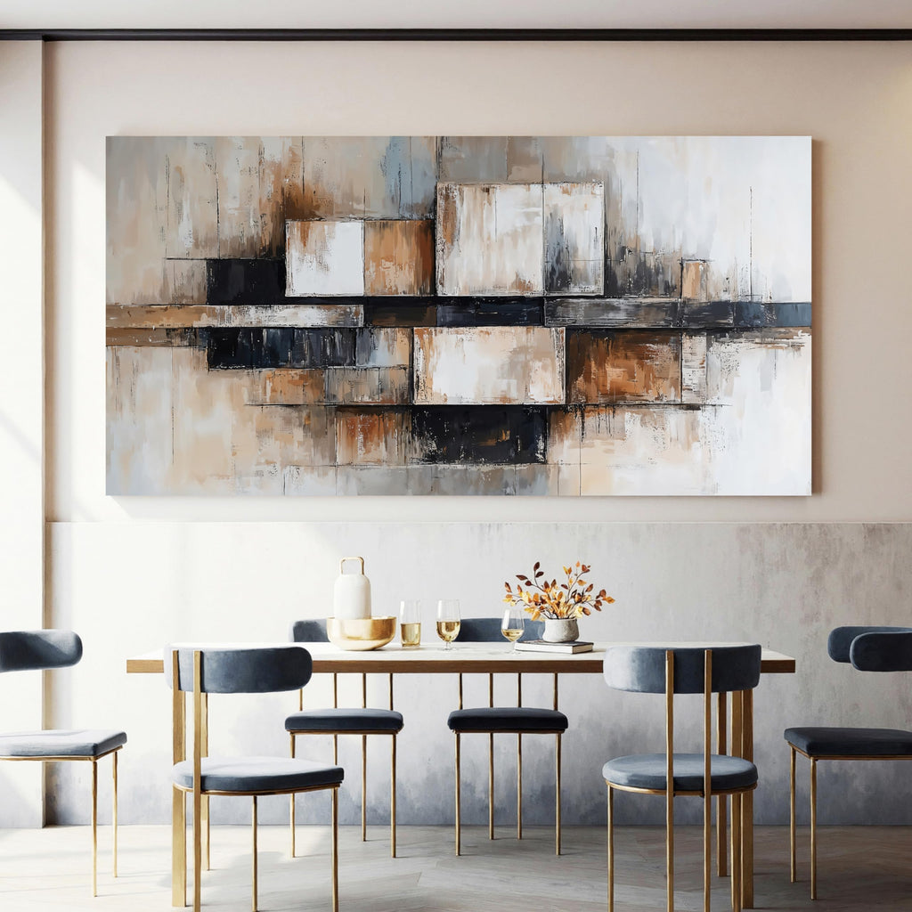 Modern Abstract Geometric Oversized Wall Art Decor Large Modern Abstract Beige And Black Wall Art Geometric Decor