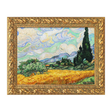 Solid Wood Ornate Canvas Frame for 12x16 Oil Painting Art Print, Gold