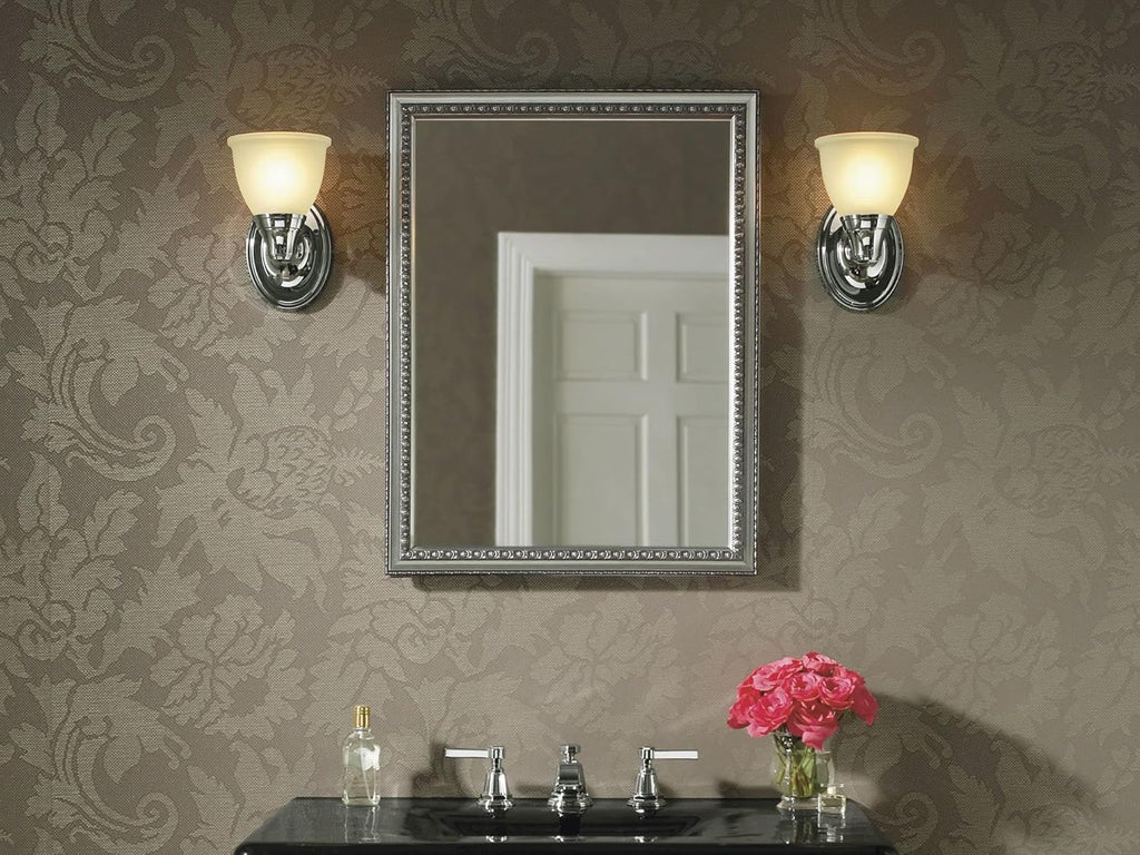CB-CLW2026SS Aluminum Bathroom Medicine Cabinet with Mirror, Decorative Silver Framed Mirror Door, Adjustable