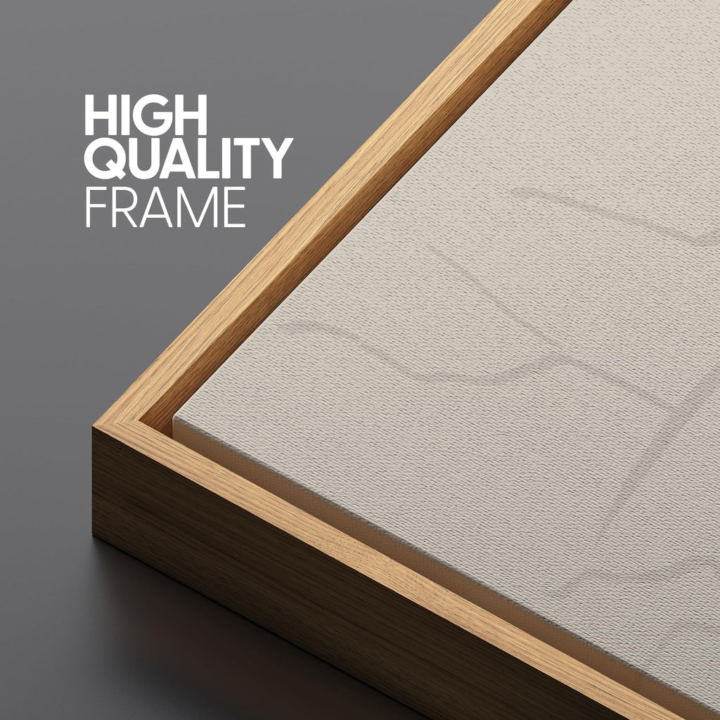 Framed Canvas Print Wall Art Minimal White Brush Stroke Landscape Abstract Geometric Illustrations Modern Art
