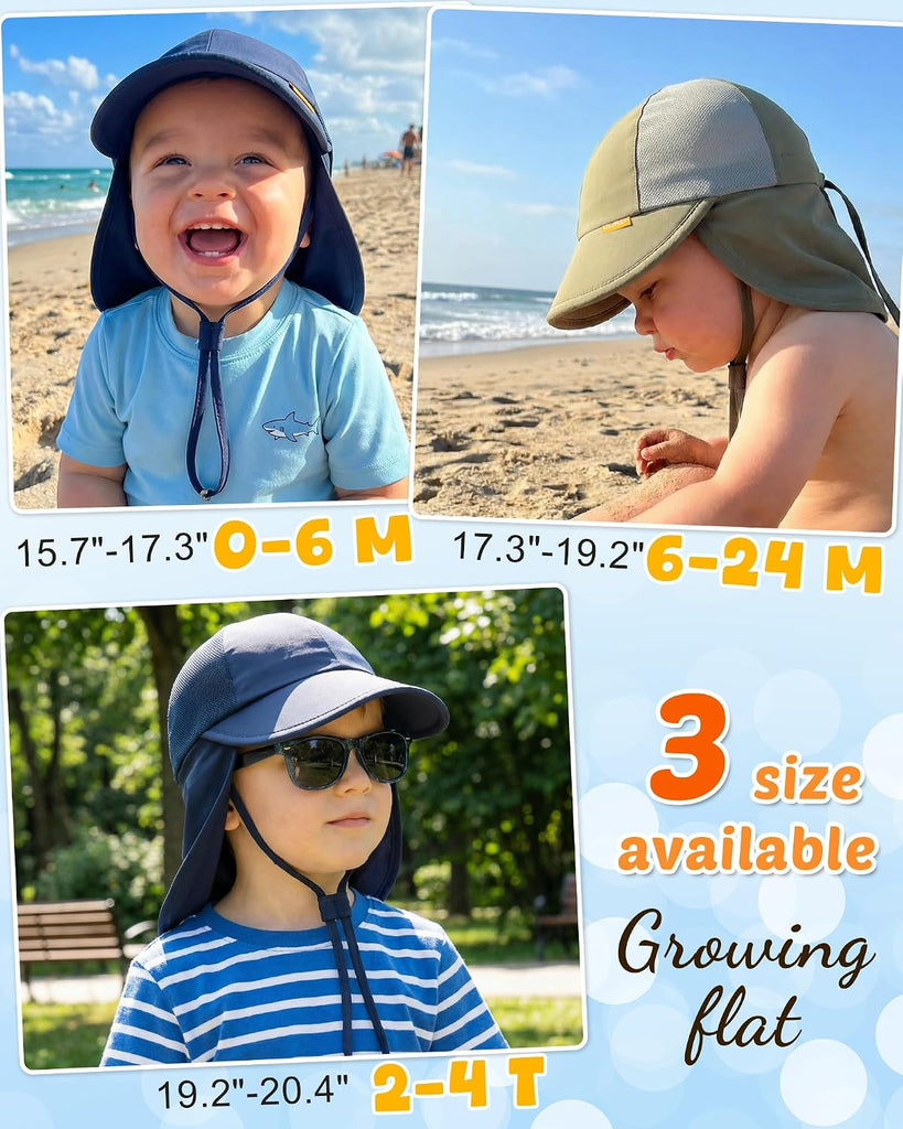 Baby Sun Hat with Breathable Mesh, UPF 50+ Boys Girls Toddler Swim