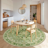 Area Rugs Washable Non-Slip, Floral Vintage Distress Print Pattern Medallion Carpet for Living Room Bedroom