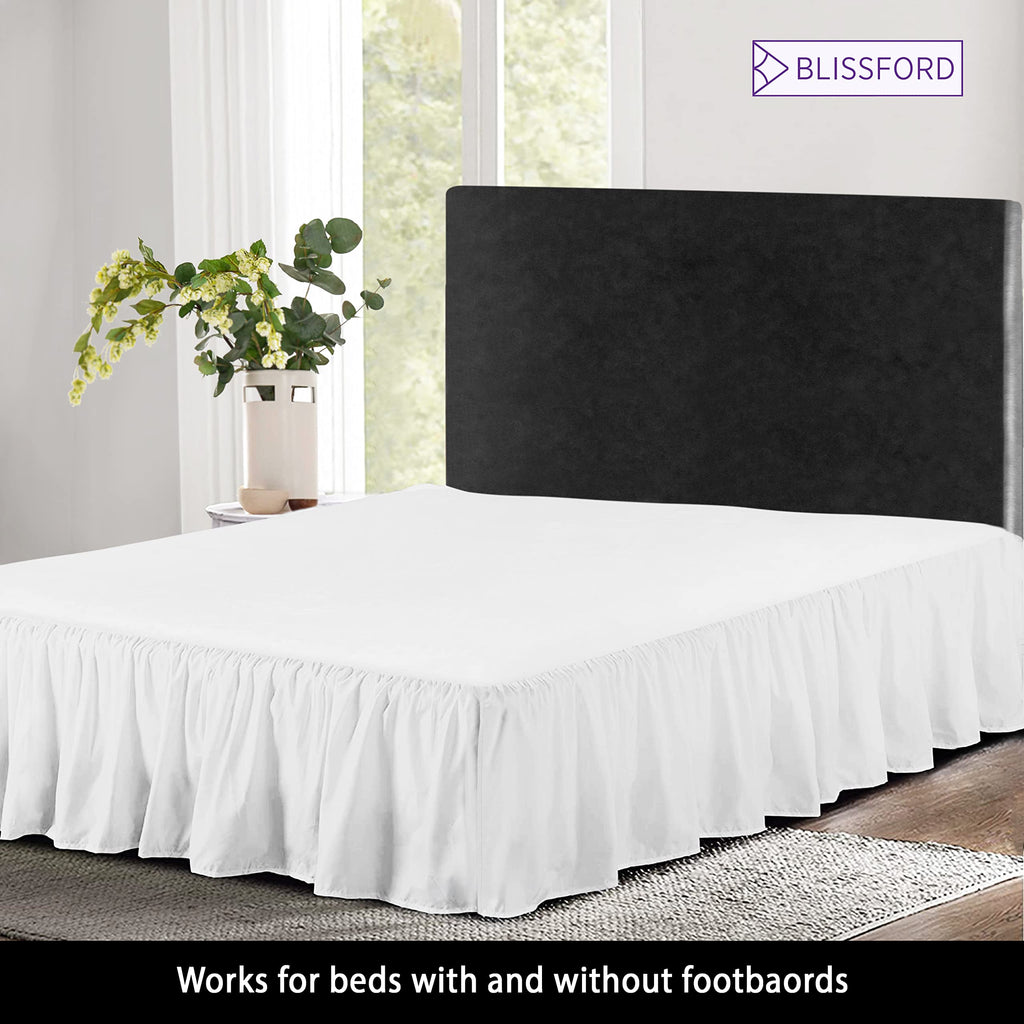 White King Bed Skirt 18 inch Drop, Cotton Blend Dust Ruffle