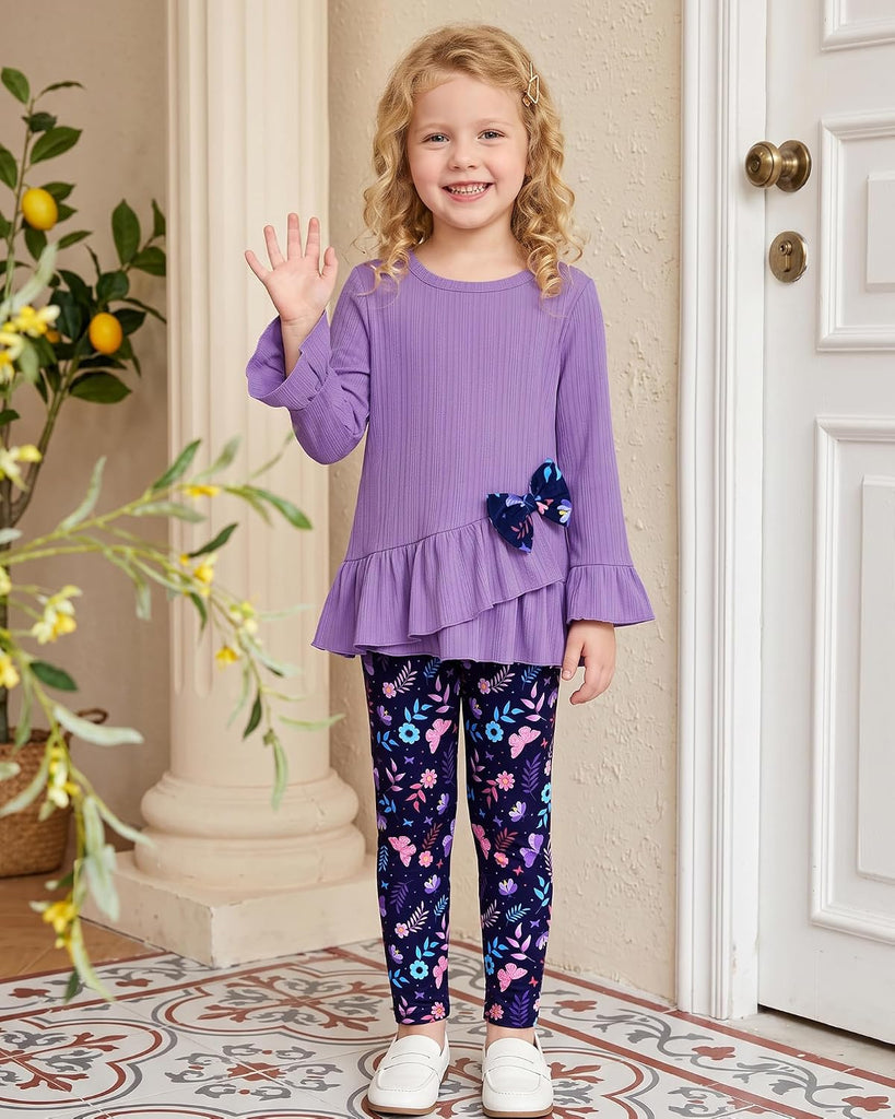 Toddler Girl Clothes Girls Fall Outfits Ruffle Top Floral Pants