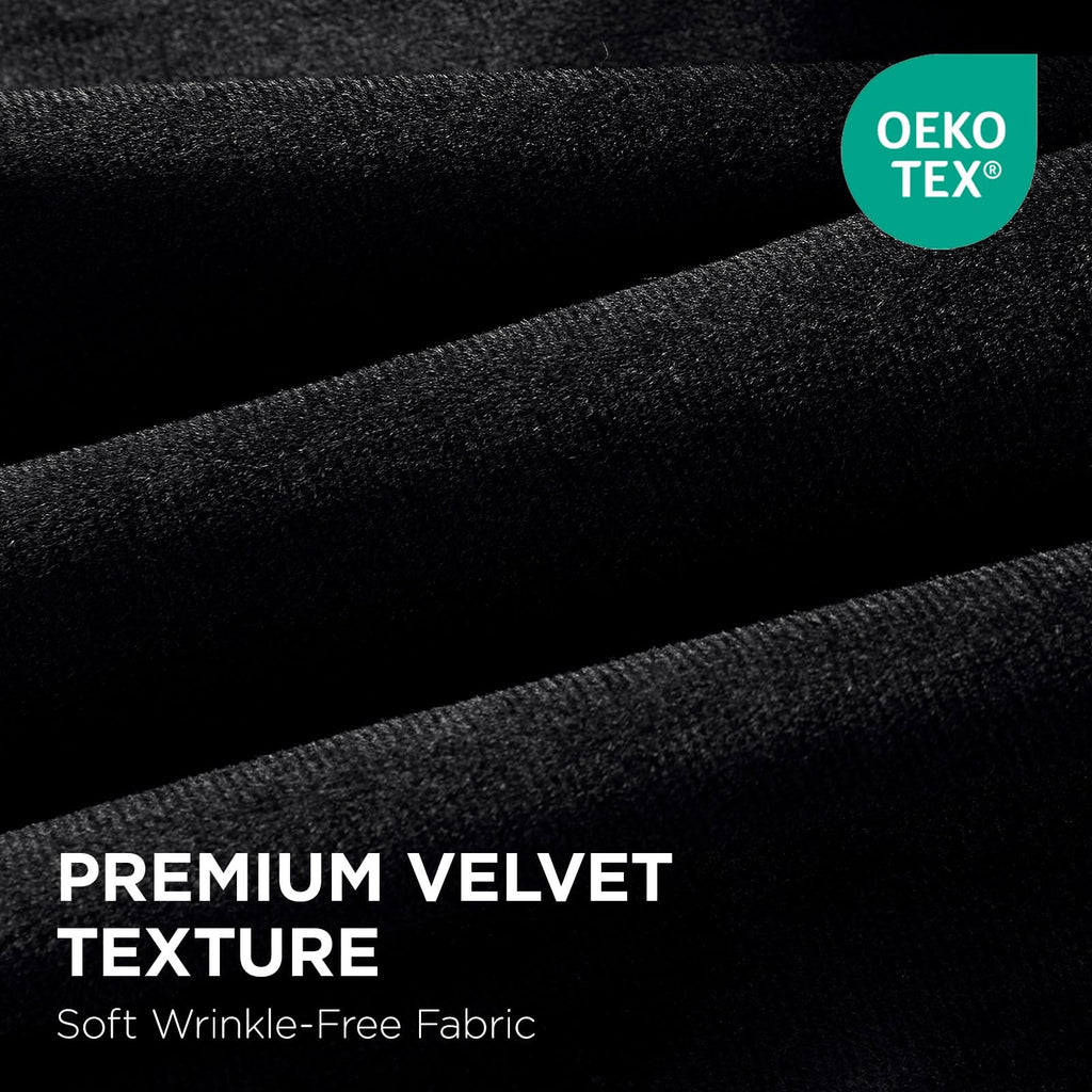 100% Blackout Curtains Velvet Black Out Curtain 90 Inch Drapes