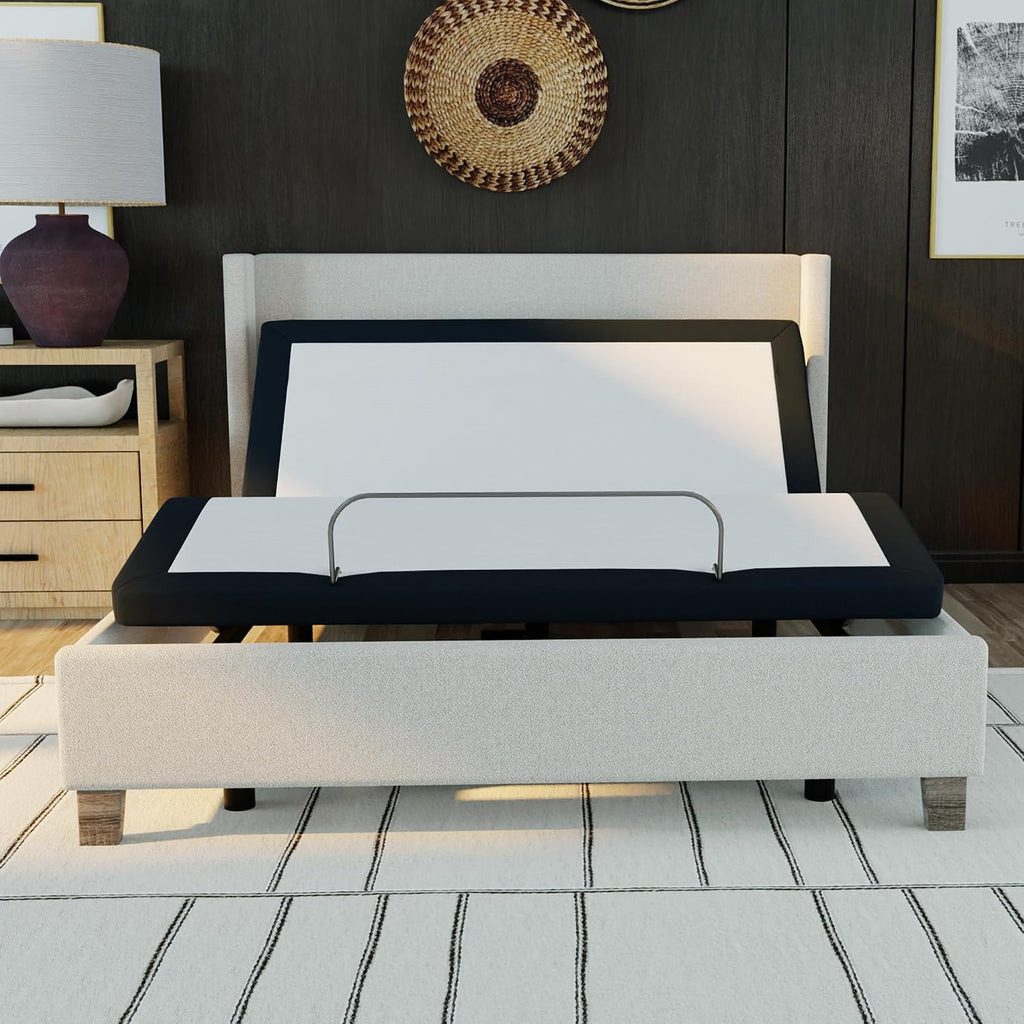King e3 Adjustable Bed Base Frame with Head and Foot Incline, Wireless Remote Control, Easy Assembly, and 10 Year