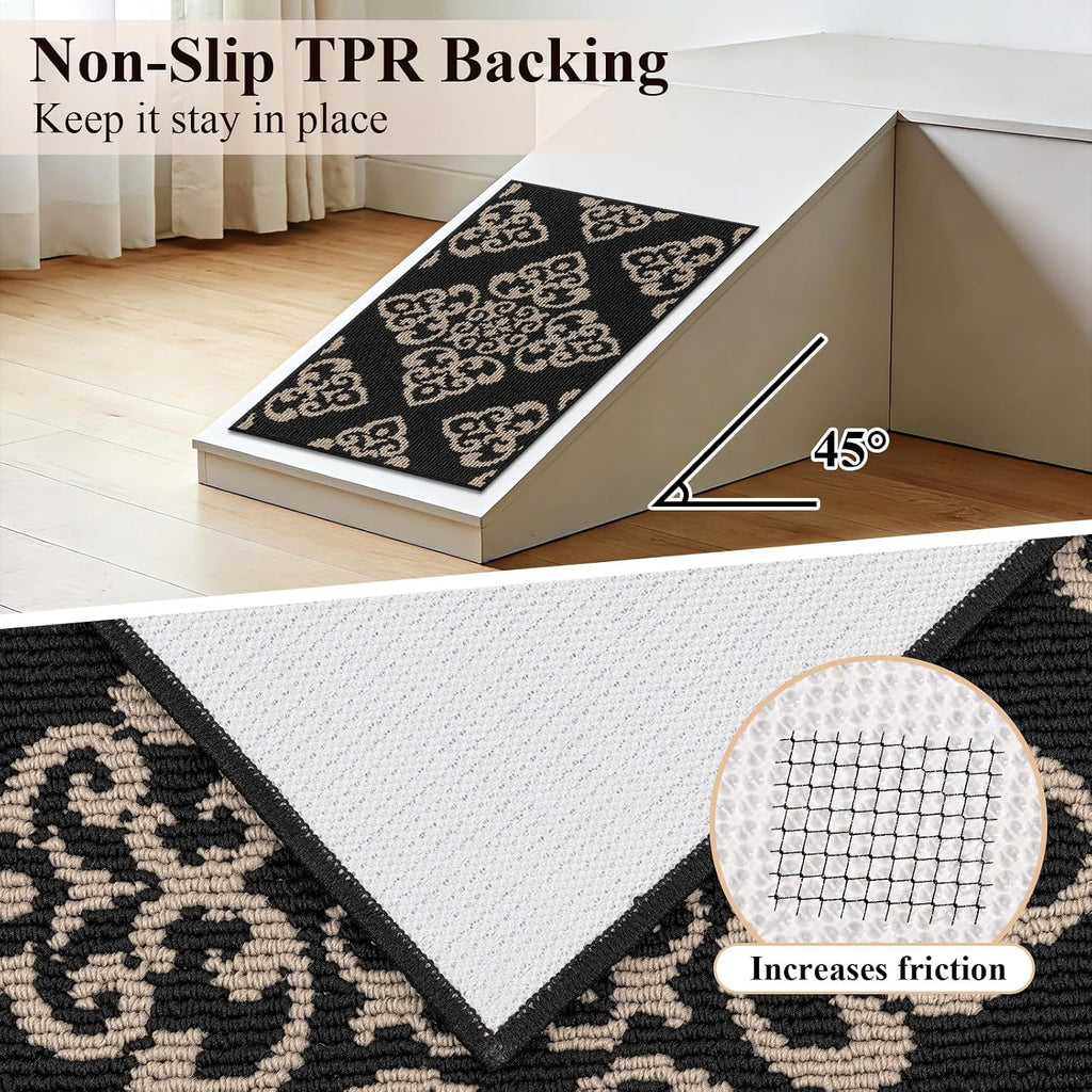 3-Piece Kitchen Rug Set Damask Medallion Floor Mats