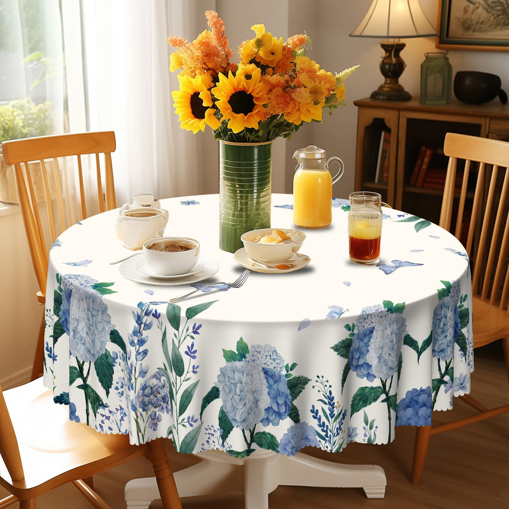 60Inch Round Tablecloth Waterproof Stain Wrinkle Free Table Cover