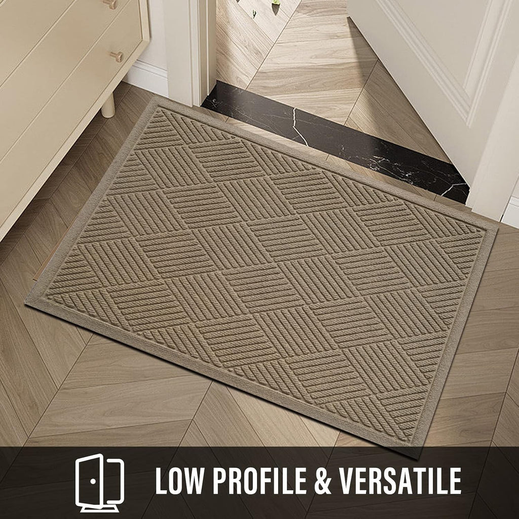 Sturdy Front Door Mat, Absorbent Muddy Dirt Resist Welcome Door Mats Outdoor Indoor, Stain and Fade Resistant