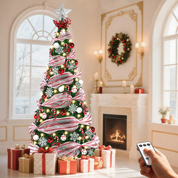 6Ft Pre-lit Pop Up with Lights for Holiday Party