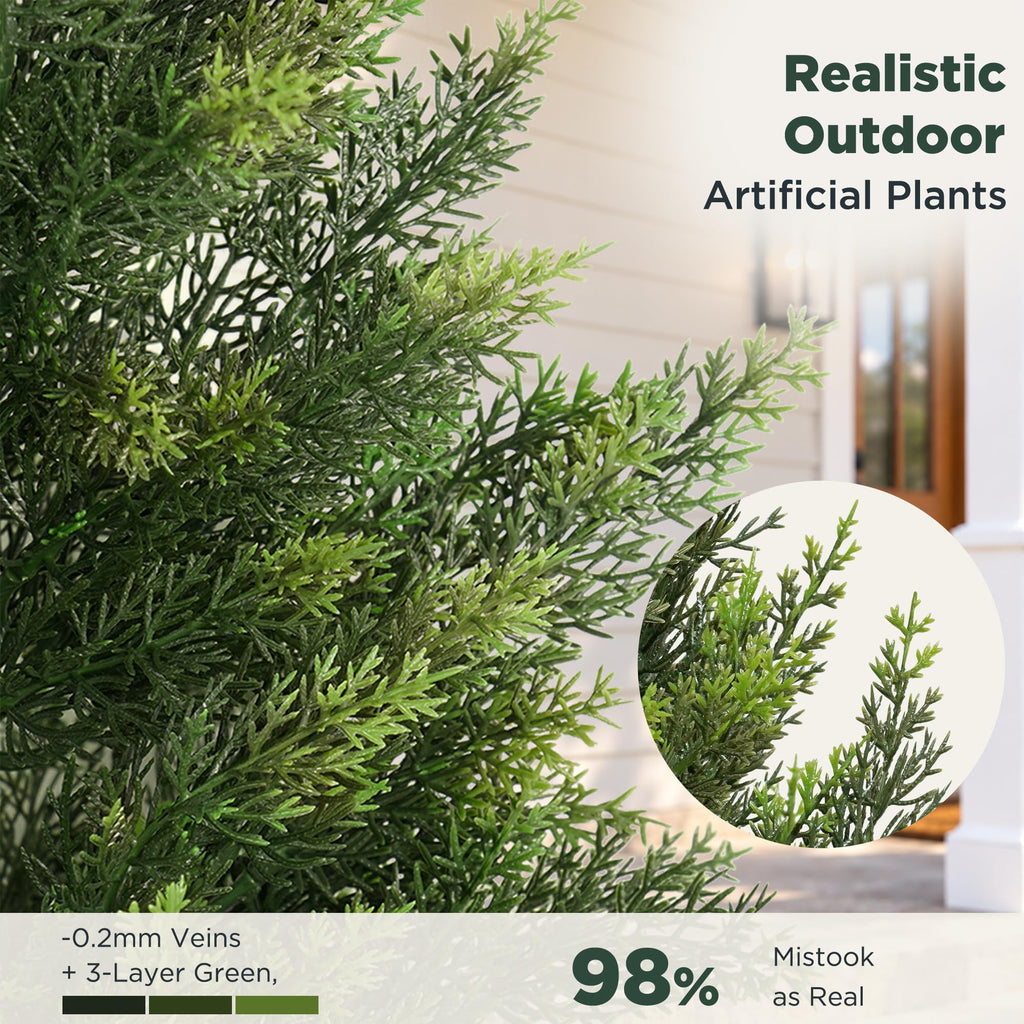 Cedar Trees for Outdoors, 6ft 1-Pack Black Square Planter