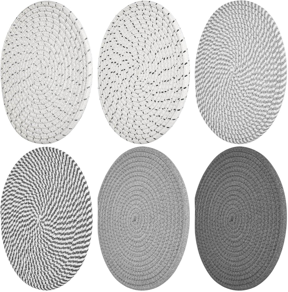 10" Trivets for Hot Dishes, Hot pots and Pans, Heat Resistant Pot Holders, Hot Pads for Countertops - Set of 6