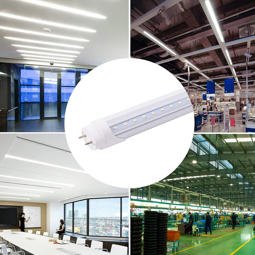 4FT T8 LED Tube 24W G13 Bi‐Pin 6000K Daylight Ballast Bypass T8/T10/T12 Fluorescent Replacement