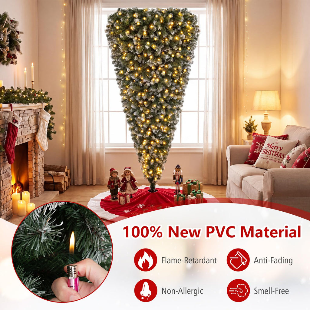7.5ft Pre-Lit Upside Down Christmas Tree, Inverted Xmas Tree