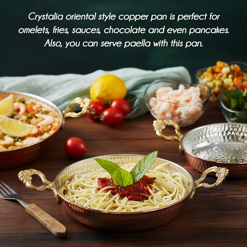 7 Inches Authentic Hammered Copper Pan and Cookware, Traditional Handmade Copper Skillets for Cooking, Egg Fry Omelet
