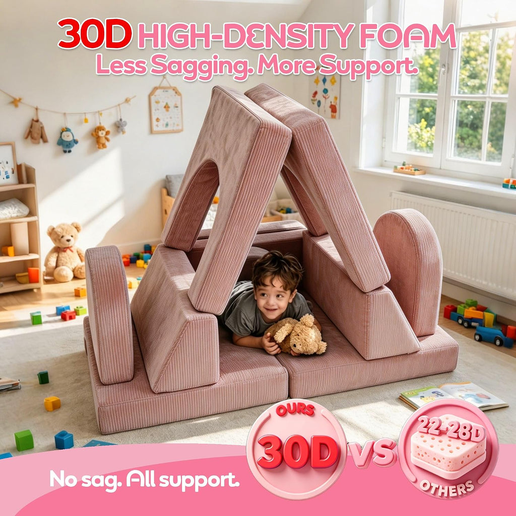 Piece Modular Kids Play Couch - Soft & Durable Toddler Couch with CertiPUR US Foam, Washable Covers - Playroom