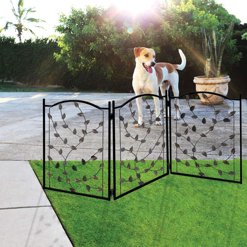 Leaf Design Metal Pet Gate