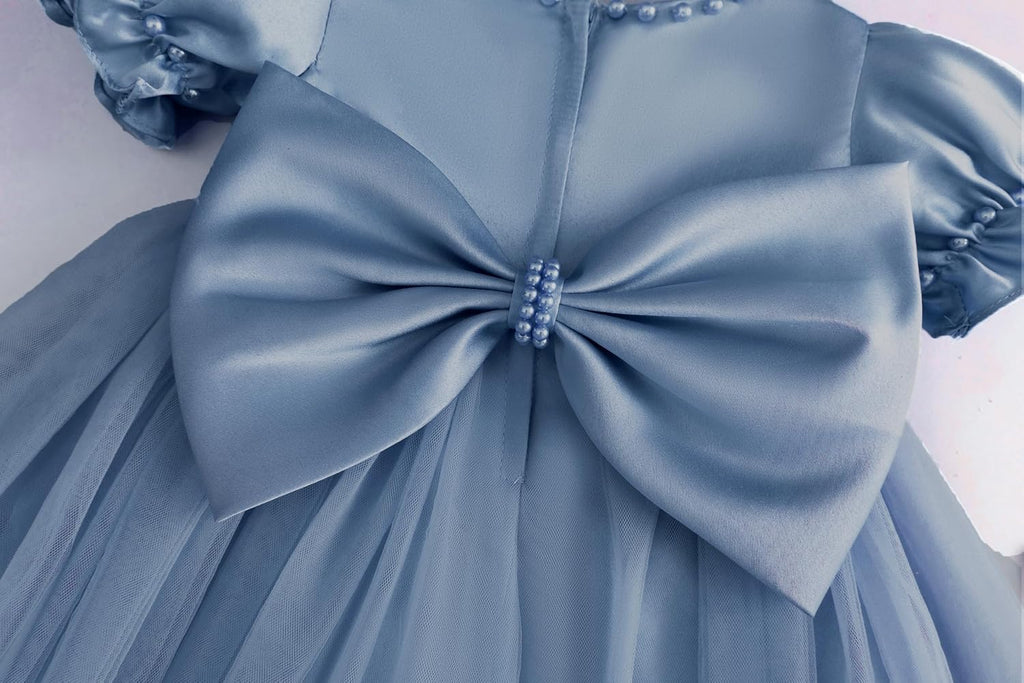 Toddler Baby Flower Girls Dress Wedding Guest Satin Birthday Party Formal Pageant Tulle Dress for Baby Girl