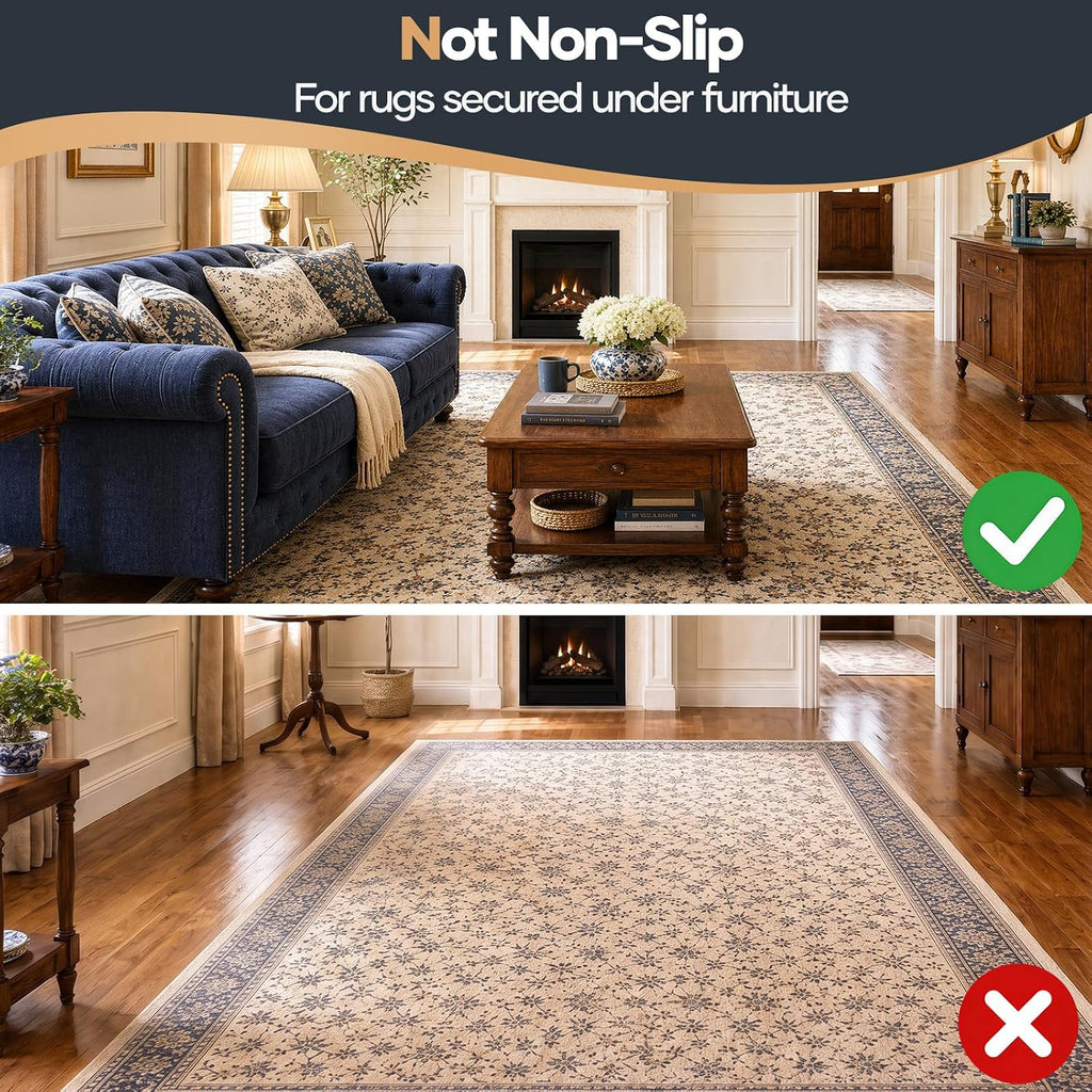 Felt Cushioned Rug Pad 8 x 10 Ft, 1/4 Inch Thick, Dense Needle-Punched Carpet Underlay for Area Rugs, Protector Mat - Set of 80