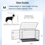 Collapsible Dog Crate for Medium Dogs - 36 inch Escape Proof Metal Dog Kennel with Double Door
