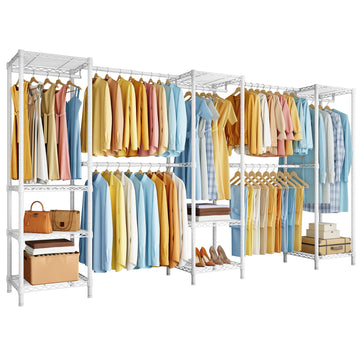 M2 Heavy Duty Clothes Rack, Expandable from 8'4"-11'2", White