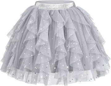 Girls Skirt Navy Blue Pearl Stars Sparkling Tutu Dancing