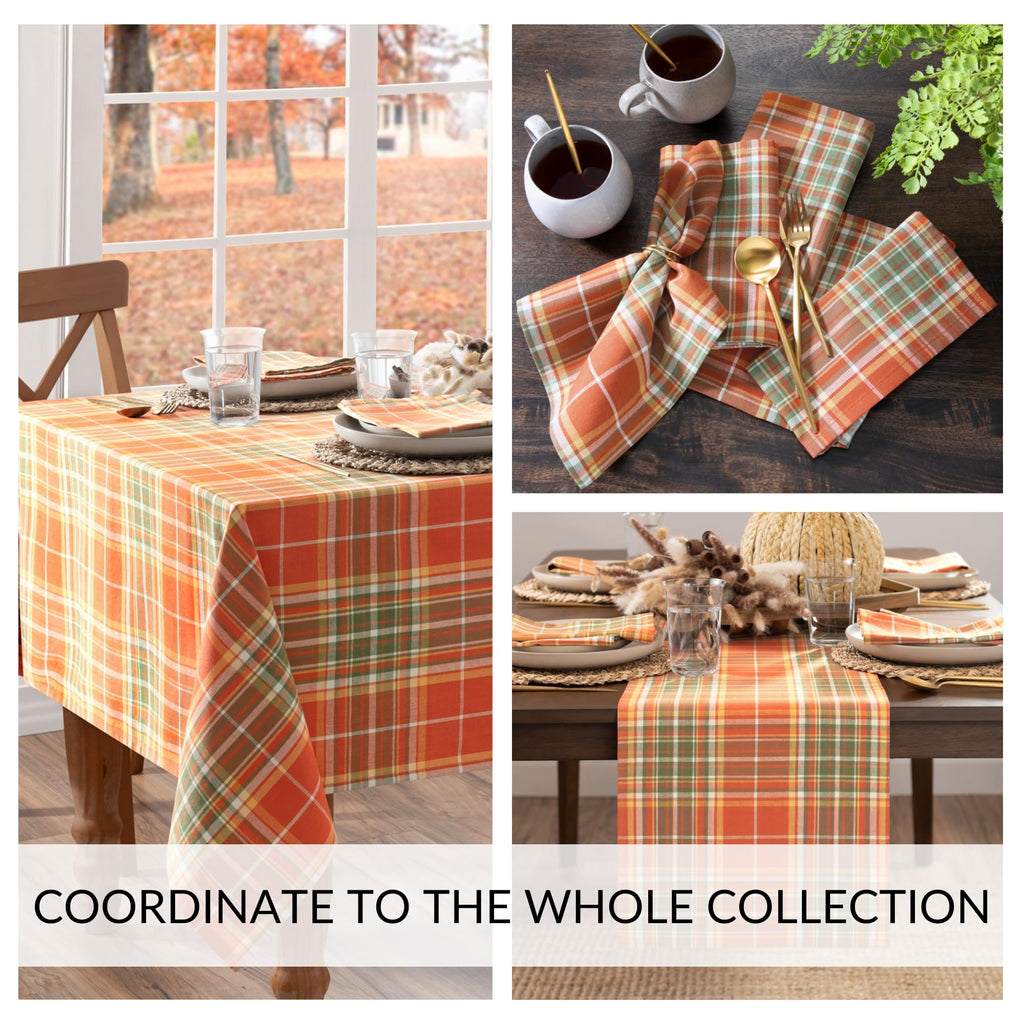 Hawley Plaid Harvest Cotton Tablecloth, Multicolor - 70" W x 70" L Round