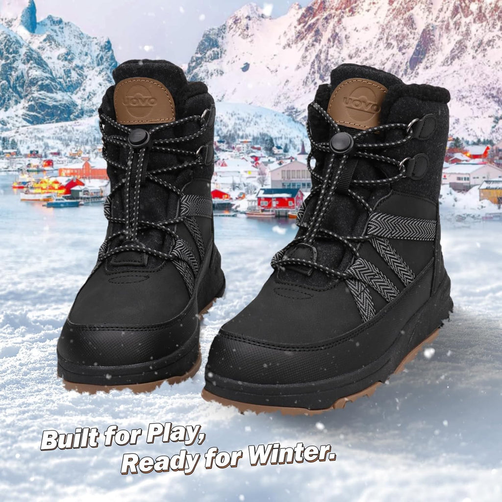 Boys Snow Winter Boots Kids Waterproof Outdoor Boots Warm Lightweight Slip Resistant (Little/Big Boys)