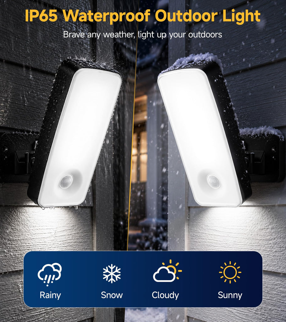 Rechargeable Outdoor Wall Lights, Porch Lights with Motion Sensor