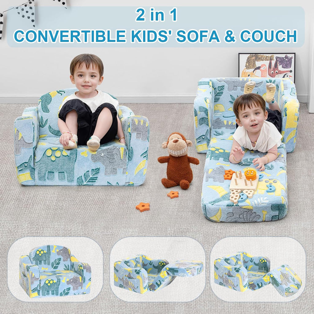 Comfy Kids Sofa Chair, in-1 Fold Out Couch with Blanket