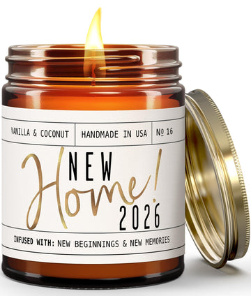House Warming Gifts New Home, Housewarming Gifts New Home '2026' Soy Candle, w/Vanilla, Coconut & Vetiver I for New