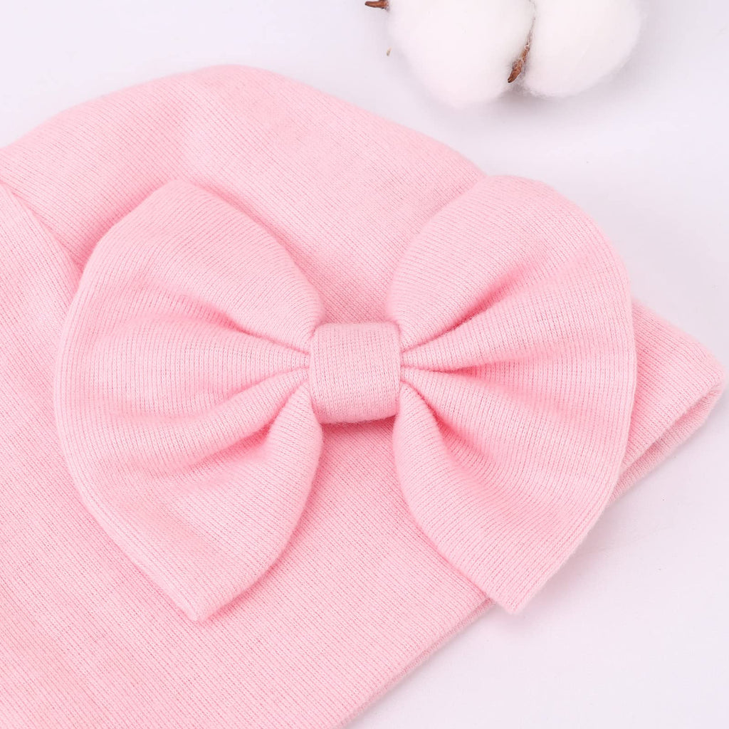 Newborn Baby Girl Hats and Mittens Set Baby Bow Beanie