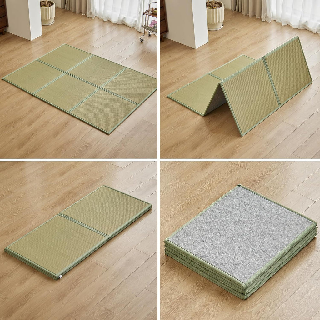 Rush Grass Floor Tatami Mat, Queen, 79" x 59" x 0.5"