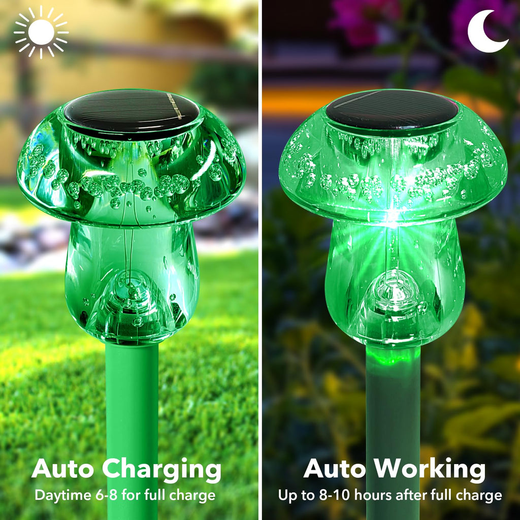 Solar Lights Outdoor, St Patricks Day 16 Pack Mushroom Landscape Lights Waterproof, Solar Powered LED Lighting for