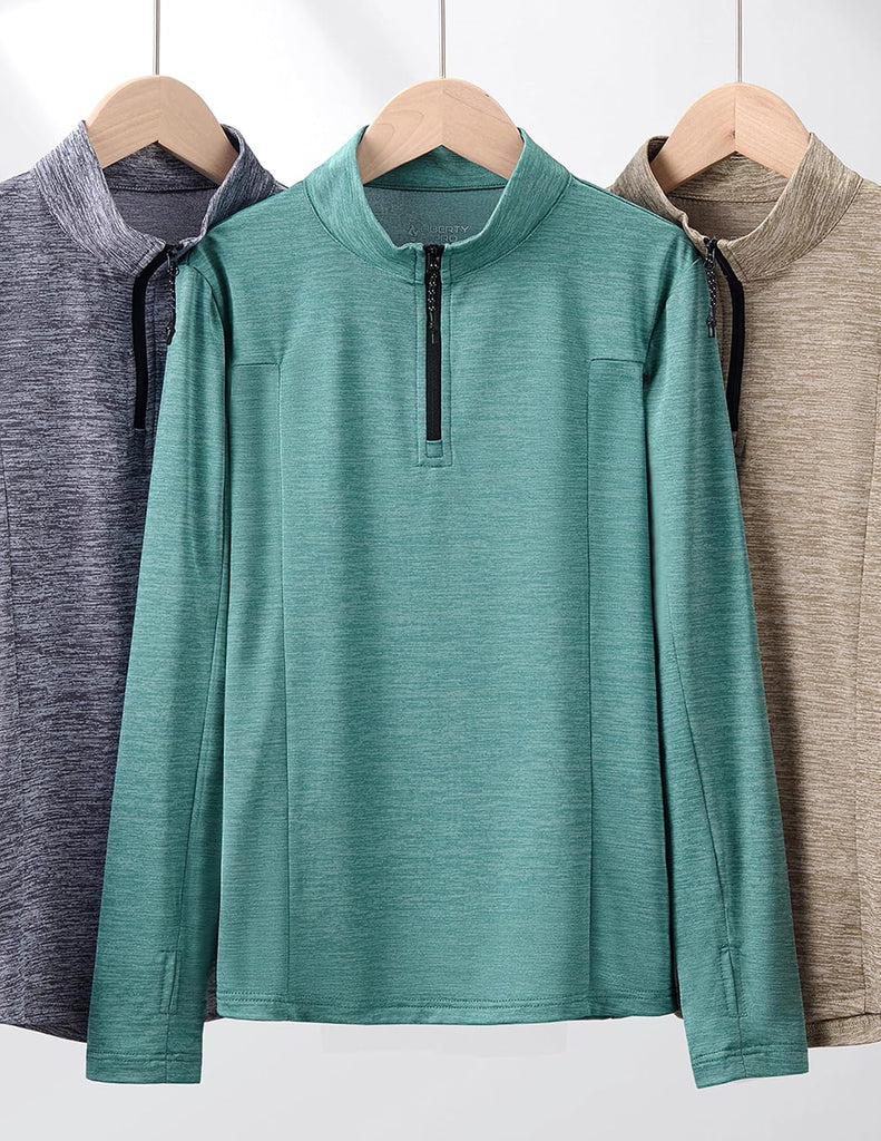 3 Pack Youth Boys Slim Fit Athletic Quarter Zip Pullover Shirts