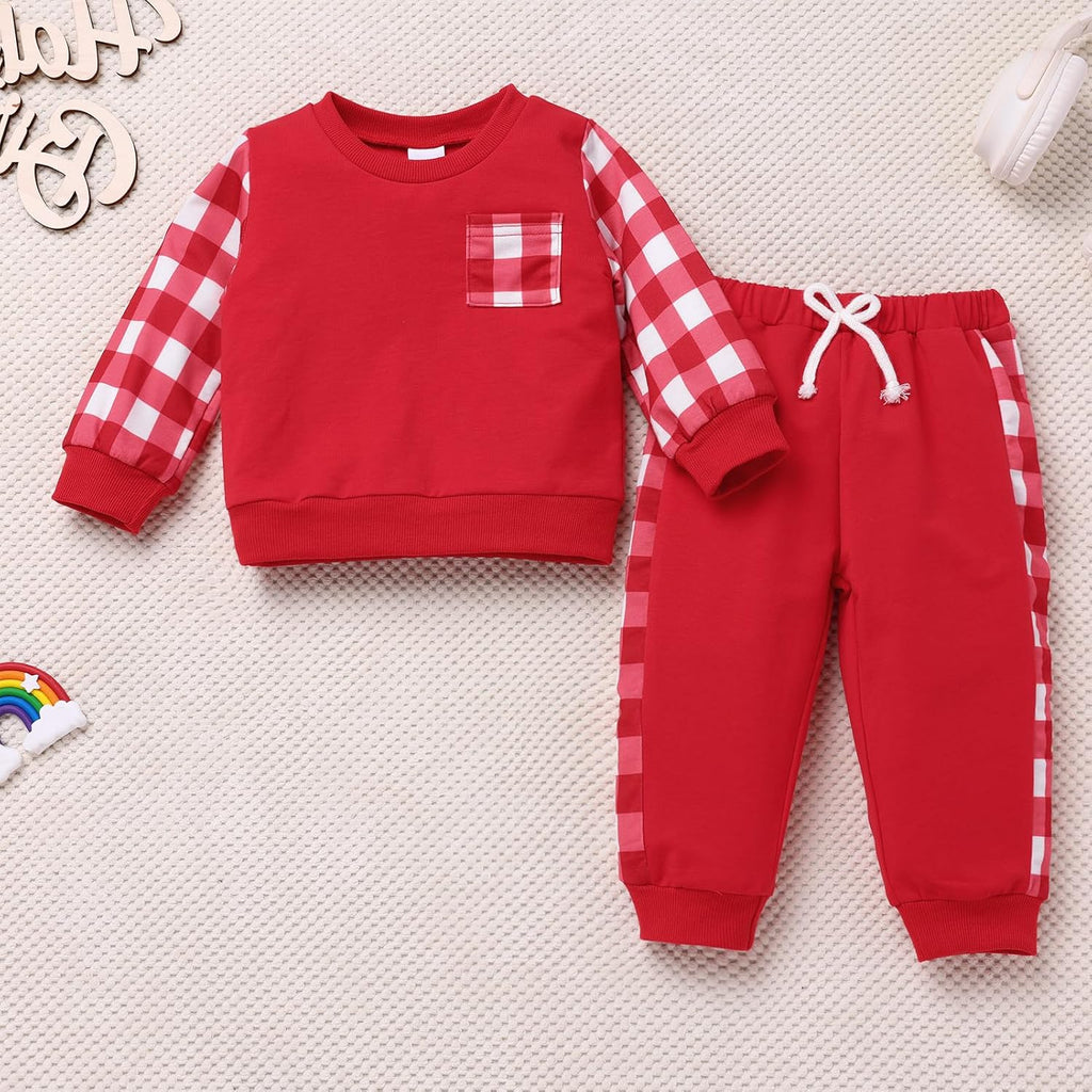 Toddler Boys Jogger Sets Pullover Athletic Sweatshirt Sweatpants Infant Baby Tracksuits Sweatsuits Fall Winter Outfits