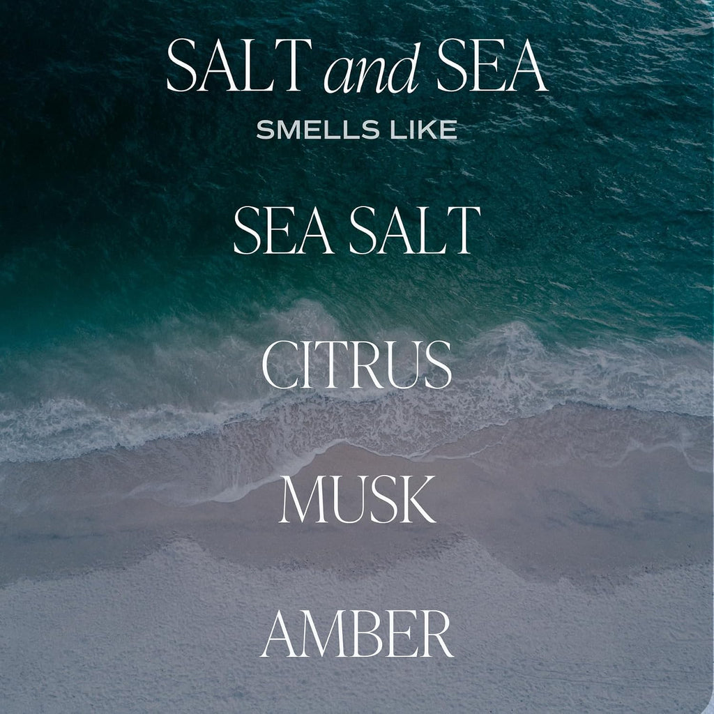 Salt & Sea Reed Diffuser Set - Sea Salt Citrus & Musk Amber Scent Diffuser - Reed Diffusers with Long Lasting