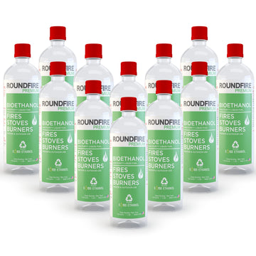 Premium 12 x 1 Liter - Bioethanol Fuel for fireplaces, Stoves and Burners (12 Quart)