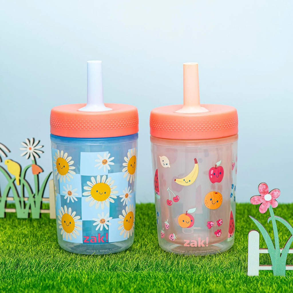 Daisies-Happy Fruit Capri 9oz Leak-Proof Toddler Cups, Pack