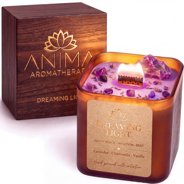 Dreaming Light Crystal Candle for Peace, Intuition & Rest