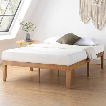 Naturalista Classic 16 Inch Solid Wood Platform Bed, Natural Pine, King