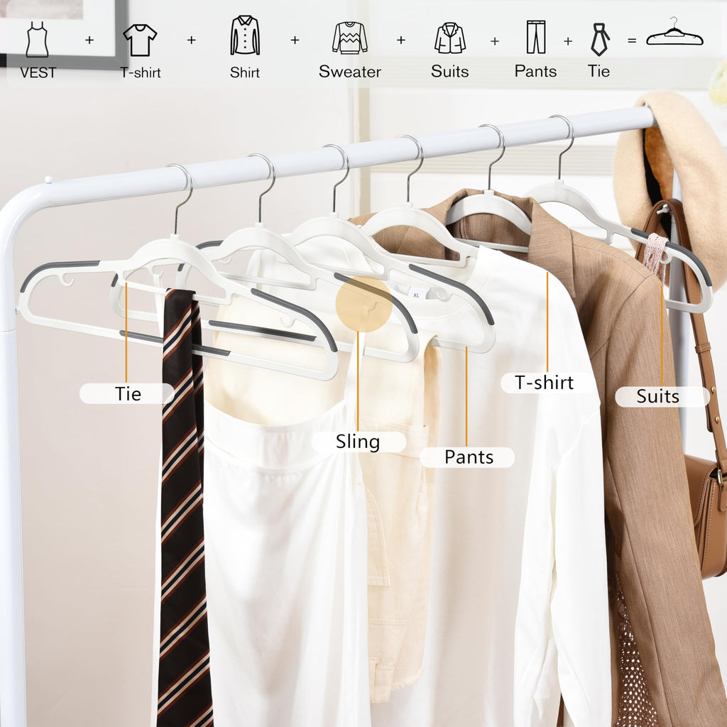 Plastic Hangers 30 Pack, Non Slip Slim Clothes Hangers