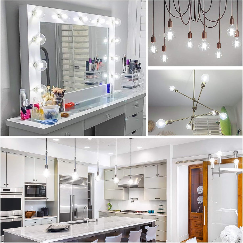 Dimmable Vanity LED Globe Light Bulbs, 100 Watt 5000K