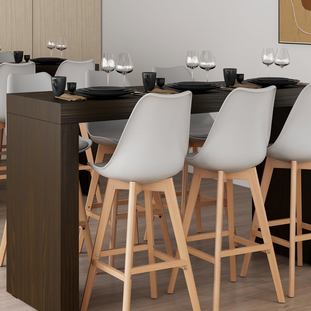 Evolution Tall Kitchen Bar Table Made in Italy | Space Saving, Counter Height Table for 6 | Modern Breakfast Bar
